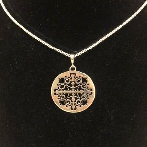 Janice Girardi sterling medallion pendant on chain